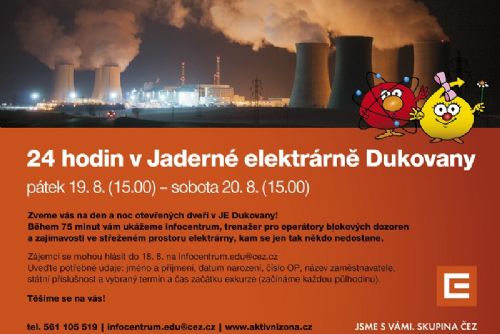 Obrázek - Jaderná elektrárna Dukovany otevře na 24 hodin své brány návštěvníkům