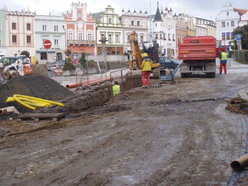 Blížící se zima přeruší práce v centru Havlíčkova Brodu