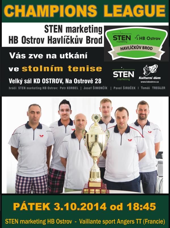 obrázek: Brodští stolní tenisté v pátek proti francouzskému Angers