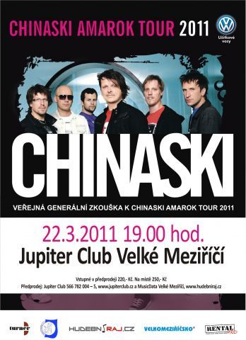 Chinaski se na své tour zastaví ve Velkém Meziříčí, na generálce