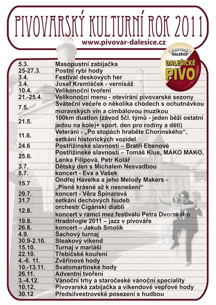 Dalešický pivovar připravil na letošek spoustu akcí