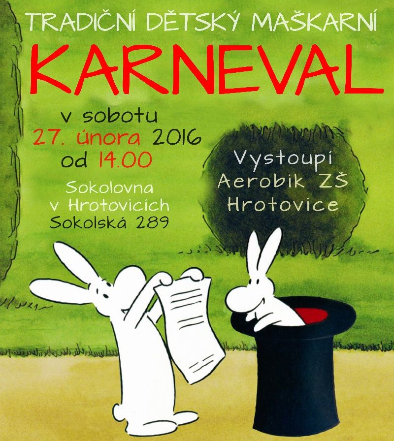 Dětský maškarní karneval v Hrotovicích