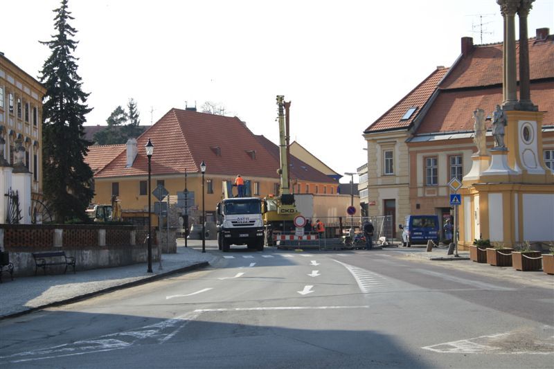 Dopravní uzávěra v Jaroměřicích nad Rokytnou