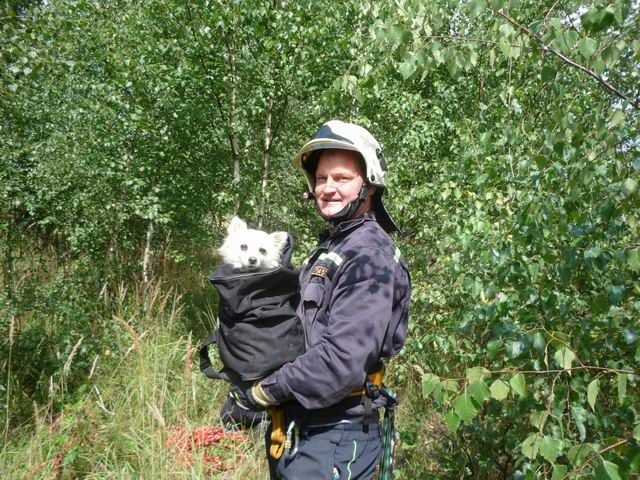 obrázek: Hasiči zachraňovali psa v lomu na Polensku