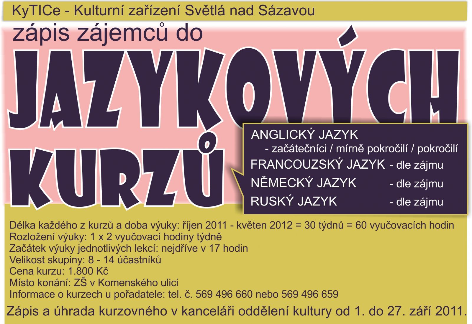 obrázek: Jazykové kurzy ve Světlé nad Sázavou