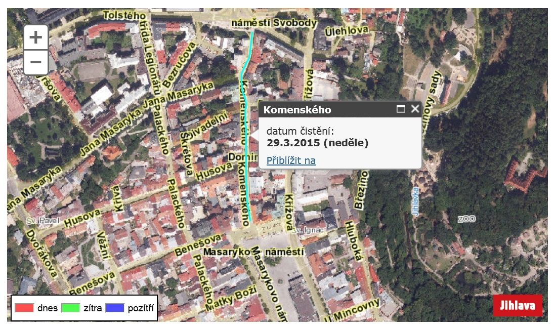 obrázek: Jihlava - Klikněte si do mapy, kdy se bude uklízet ve vaší ulici