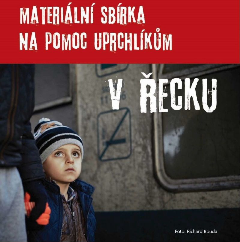 Materiální sbírka v Jihlavě na pomoc uprchlíkům v Řecku