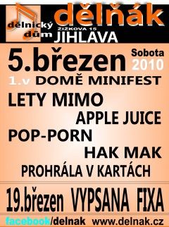 Minifest v jihlavském music klubu Dělňák