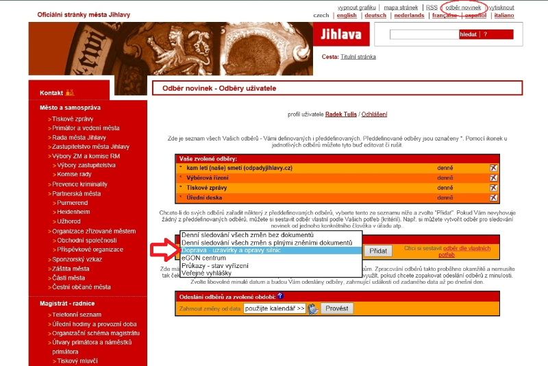 obrázek: Nechte si posílat dopravní informace z Jihlavy