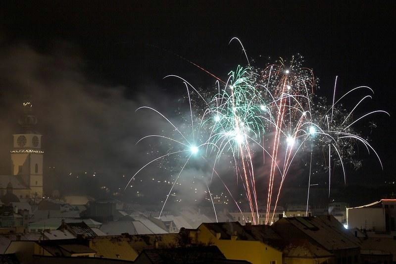 obrázek: Novoroční ohňostroj v Třebíči