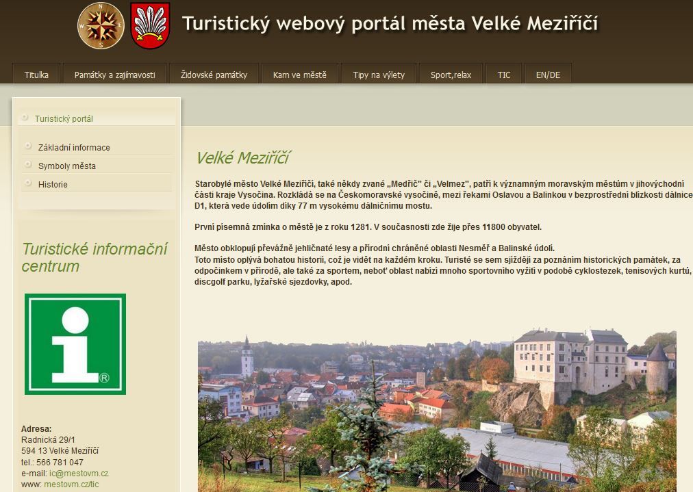 Obyvatelé a návštěvníci Velkého Meziříčí mohou využít nový specializovaný web