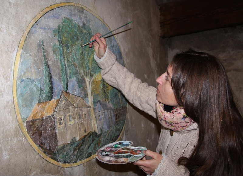 obrázek: Oprava historických fresek v Muzeu rekordů a kuriozit