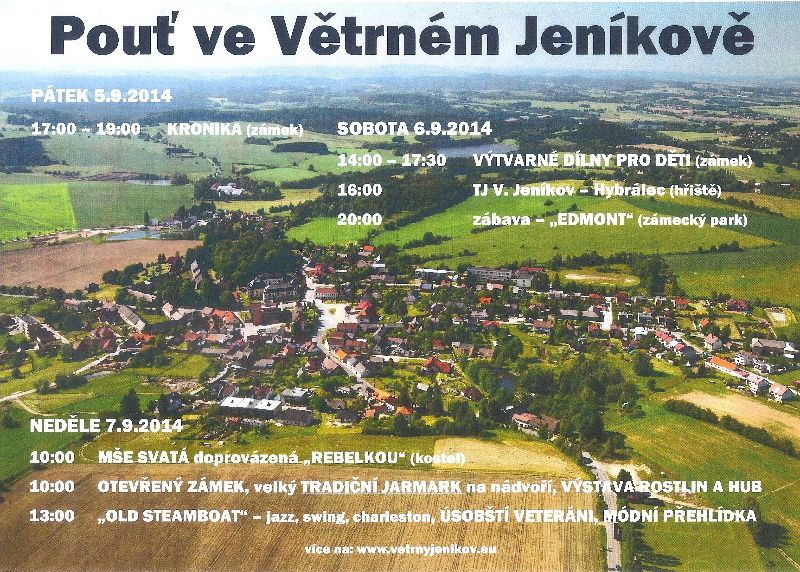 Pouť ve Větrném Jeníkově o víkendu