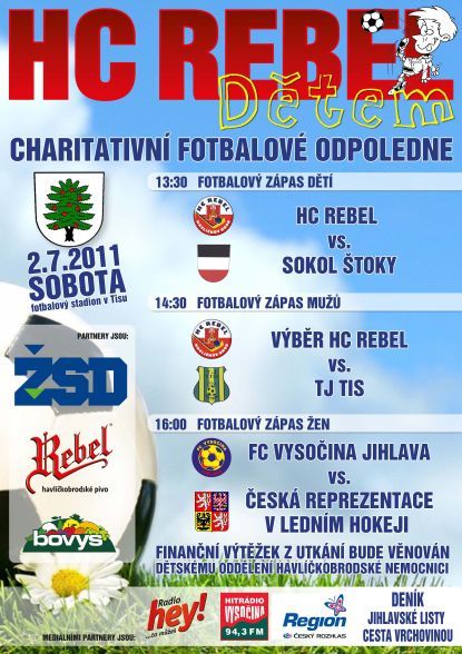 Rebelové budou hrát fotbal pro děti