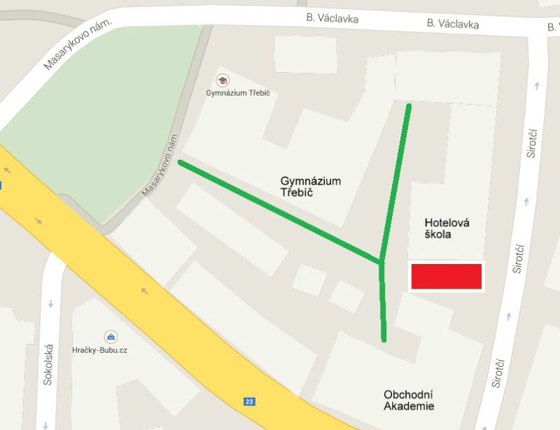 obrázek: Uzavírky v Sirotčí ulici v Třebíči