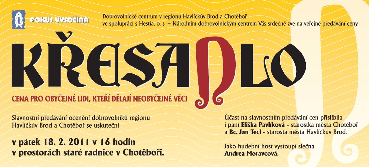 V Chotěboři předají ceny Křesadlo 2010