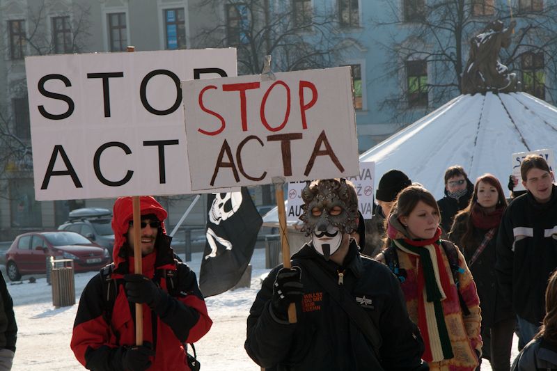 obrázek: V Jihlavě protestovali proti ACTA