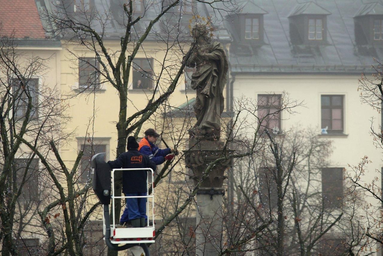 Vánoční výzdoba v centru Jihlavy