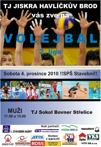 Volejbalové zápasy brodských žen a mužů v náhradních halách