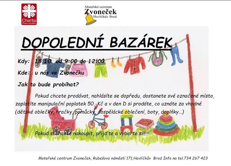 obrázek: Charitní Zvoneček otevře v Havlíčkově Brodě Dopolední bazárek