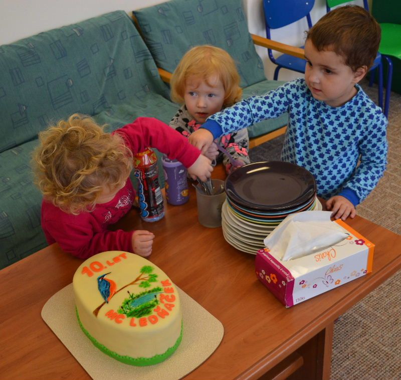 Na oslavě narozenin nechyběl v Ledči nad Sázavou ani dort s ledňáčkem