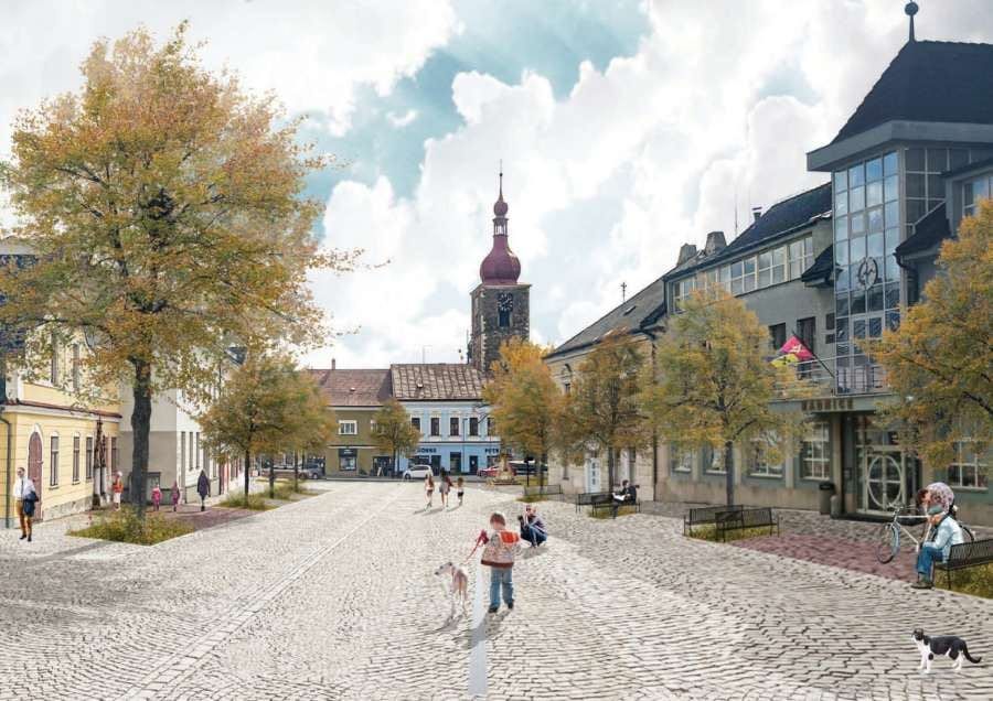 Přibyslav upravuje návrh Bechyňova náměstí, řeší dopravu, parkování i veřejný prostor