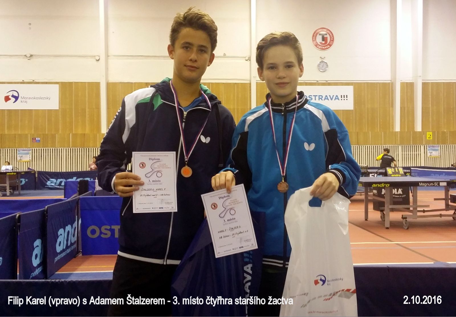 obrázek: Brodští stolní tenisté vezou medaile ze severu Moravy