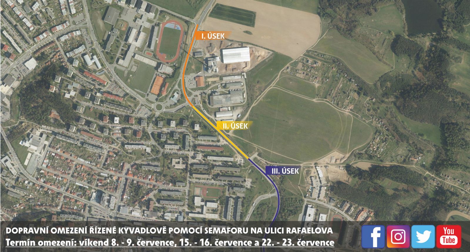 Rafaelovu ulici v Třebíči budou silničáři opravovat tři víkendy