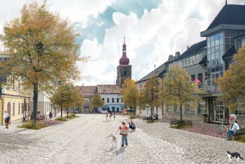 obrázek:Bechyňovo náměstí v Přibyslavi čeká rekonstrukce: více zeleně, méně aut